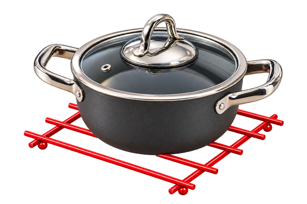 Christmas Red Heat-Resistant Trivet Pot Holder Countertop Mat Stainless Metal