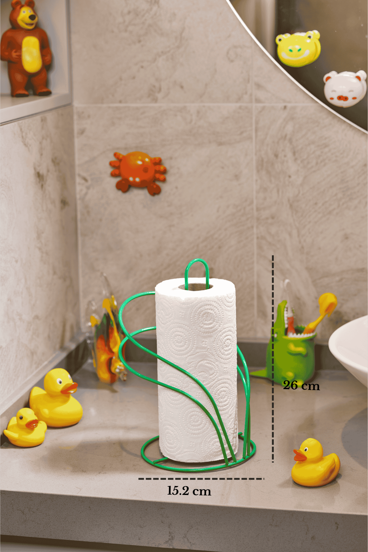 New Year Green Swan Paper Towel Holder Roll Holder Napkin Holder Kitchen Bathroom Stainless Metal